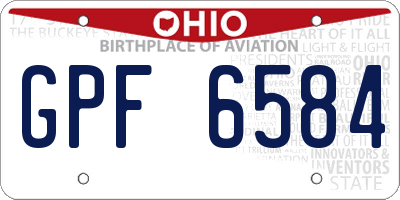 OH license plate GPF6584