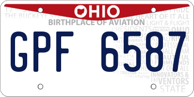 OH license plate GPF6587