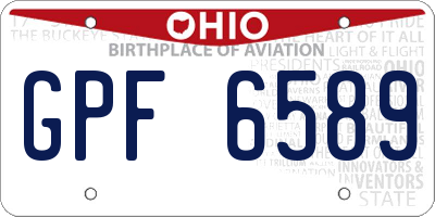 OH license plate GPF6589