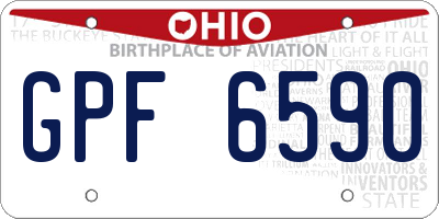OH license plate GPF6590