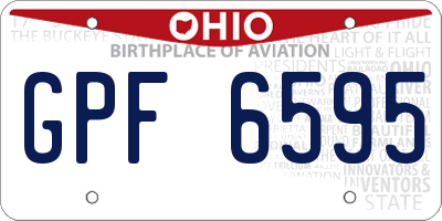 OH license plate GPF6595