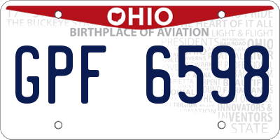 OH license plate GPF6598