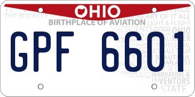 OH license plate GPF6601