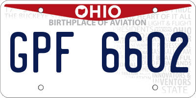 OH license plate GPF6602