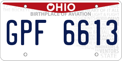 OH license plate GPF6613