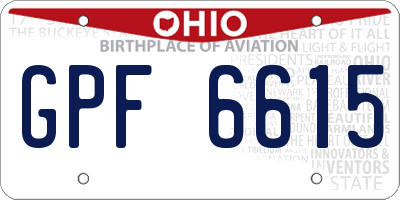 OH license plate GPF6615