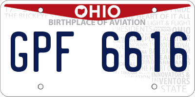 OH license plate GPF6616