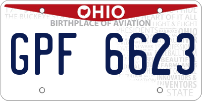 OH license plate GPF6623