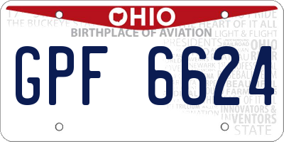 OH license plate GPF6624