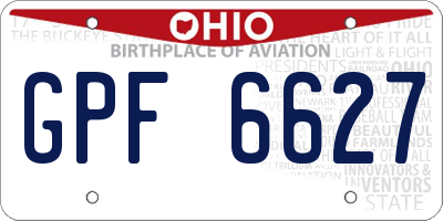 OH license plate GPF6627