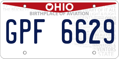 OH license plate GPF6629