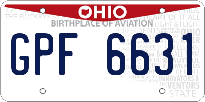 OH license plate GPF6631