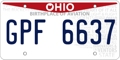 OH license plate GPF6637