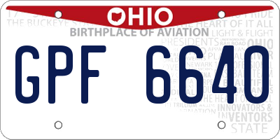OH license plate GPF6640