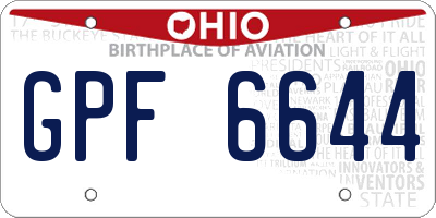 OH license plate GPF6644