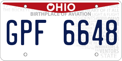 OH license plate GPF6648