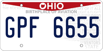 OH license plate GPF6655