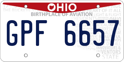 OH license plate GPF6657