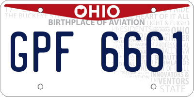 OH license plate GPF6661
