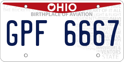 OH license plate GPF6667