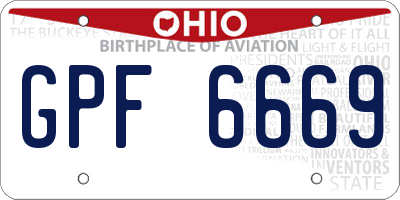 OH license plate GPF6669