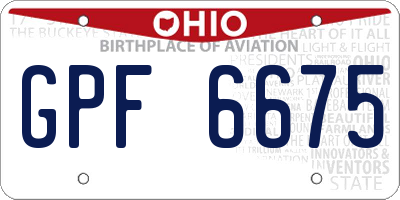 OH license plate GPF6675