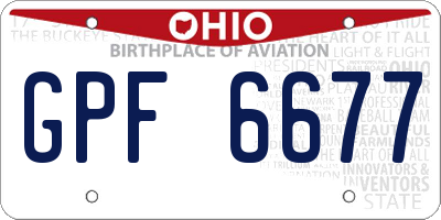OH license plate GPF6677