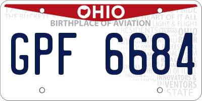 OH license plate GPF6684