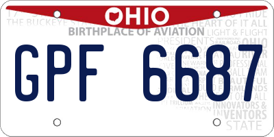 OH license plate GPF6687