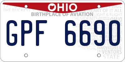 OH license plate GPF6690
