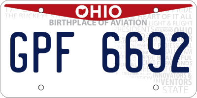 OH license plate GPF6692