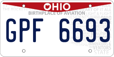OH license plate GPF6693