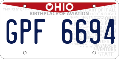 OH license plate GPF6694