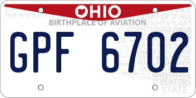 OH license plate GPF6702