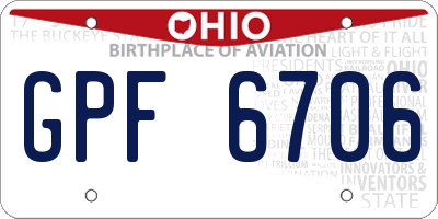 OH license plate GPF6706