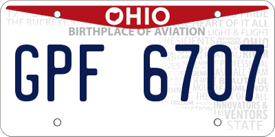 OH license plate GPF6707