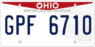 OH license plate GPF6710