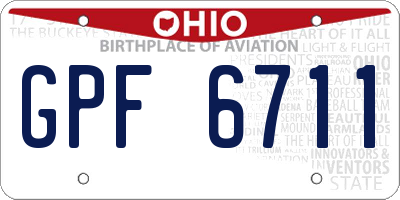 OH license plate GPF6711