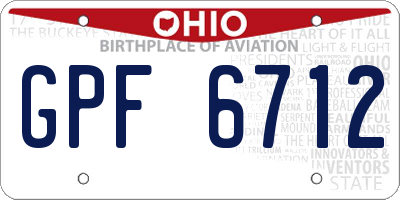 OH license plate GPF6712