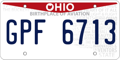 OH license plate GPF6713