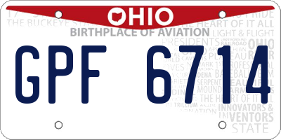OH license plate GPF6714