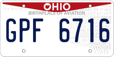OH license plate GPF6716