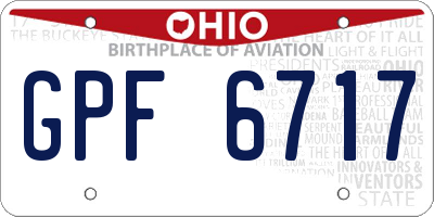 OH license plate GPF6717