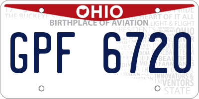 OH license plate GPF6720