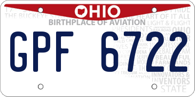 OH license plate GPF6722