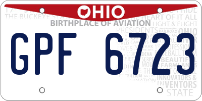 OH license plate GPF6723