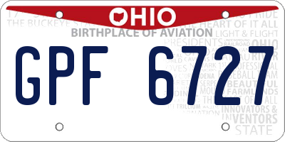 OH license plate GPF6727