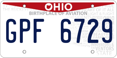 OH license plate GPF6729