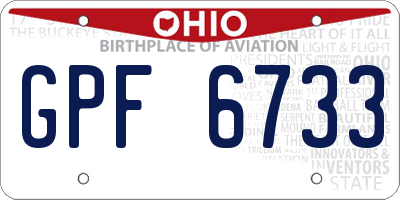 OH license plate GPF6733