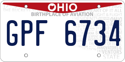 OH license plate GPF6734